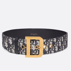 Miglior Prezzo Qualità superiore replica Cintura Dior Diorquake 55MM Tela Obliqua Blu Replica