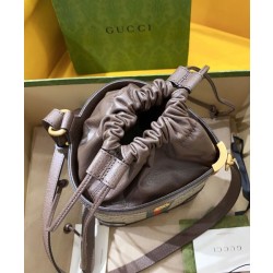 Borse Firmate Replica a secchiello Gucci Ophidia GG 752583 Caffè scuro