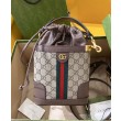 Borse Firmate Replica a secchiello Gucci Ophidia GG 752583 Caffè scuro
