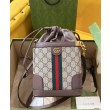 Borse Firmate Replica a secchiello Gucci Ophidia GG 752583 Caffè scuro