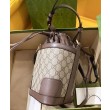Borse Firmate Replica a secchiello Gucci Ophidia GG 752583 Caffè scuro