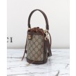 Borse Replica Alta Qualità a secchiello mini Gucci Ophidia 760199 Caffè scuro