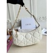 Borsa a tracolla Dior CD Lounge Pelle di agnello Macrocannage bianca