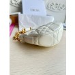 Borsa a tracolla Dior CD Lounge Pelle di agnello Macrocannage bianca