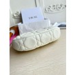 Borsa a tracolla Dior CD Lounge Pelle di agnello Macrocannage bianca