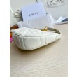 Borsa a tracolla Dior CD Lounge Pelle di agnello Macrocannage bianca