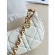 Borsa a tracolla Dior CD Lounge Pelle di agnello Macrocannage bianca