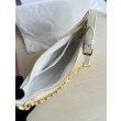 Borsa a tracolla Dior CD Lounge Pelle di agnello Macrocannage bianca