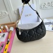 Borsa a tracolla Dior CD Lounge Pelle di agnello macrocannage nera