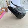 Borsa a tracolla Dior CD Lounge Pelle di agnello macrocannage nera
