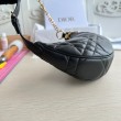 Borsa a tracolla Dior CD Lounge Pelle di agnello macrocannage nera