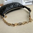 Borsa a tracolla Dior CD Lounge Pelle di agnello macrocannage nera