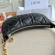Borsa a tracolla Dior CD Lounge Pelle di agnello macrocannage nera