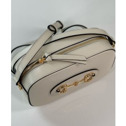 Borsa a tracolla piccola Gucci Horsebit 1955 Evolves 760196 Bianca