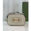 Borsa a tracolla piccola Gucci Horsebit 1955 Evolves 760196 Bianca
