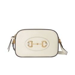Borsa a tracolla piccola Gucci Horsebit 1955 Evolves 760196 Bianca