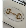 Borsa a tracolla piccola Gucci Horsebit 1955 Evolves 760196 Bianca