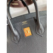 Borsa Hermes Birkin 25 Retourne fatta a mano nera Clemence Borsa Hermes Birkin 25 Retourne fatta a mano nera Clemence