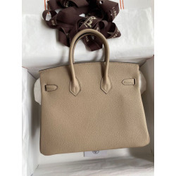Borse Replica Alta Qualità Hermes Birkin 25 Retourne Tortora Clemence Grigio