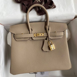 Borse Replica Alta Qualità Hermes Birkin 25 Retourne Tortora Clemence Grigio