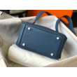 Borsa Hermes Lindy Mini Agata Blu Clemence