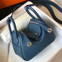 Borsa Hermes Lindy Mini Agata Blu Clemence