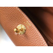 Borsa Hermes Lindy Mini Clemence in pelle di vitello dorata Borsa Hermes Lindy Mini Clemence in pelle di vitello dorata
