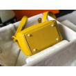 Borsa Hermes Lindy Mini Clemence in pelle di vitello gialla Borsa Hermes Lindy Mini Clemence in pelle di vitello gialla