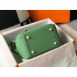 Borsa Hermes Lindy Mini Clemence in pelle di vitello verde Borsa Hermes Lindy Mini Clemence in pelle di vitello verde