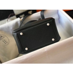 Borsa Hermes Lindy Mini Pelle di vitello Clemence nera