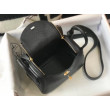 Borsa Hermes Lindy Mini Pelle di vitello Clemence nera