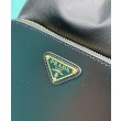 Replica Perfetta Prada Re-Nylon e pelle spazzolata 1BH038 Nera