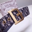Qualità superiore replica Cintura Dior Diorquake 55MM Tela Obliqua Blu