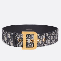 Qualità superiore replica Cintura Dior Diorquake 55MM Tela Obliqua Blu