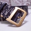 Qualità superiore replica Cintura Dior Diorquake 55MM Tela Obliqua Blu