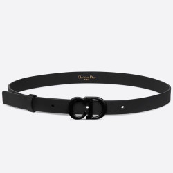 Alta gamma replica Cintura Dior Saddle 20MM Pelle di vitello opaca Nera
