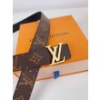 Pari all'originale replica Cintura reversibile LV LV con iniziali 30 mm M0565V Tela monogramma