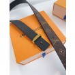 Pari all'originale replica Cintura reversibile LV LV con iniziali 30 mm M0565V Tela monogramma