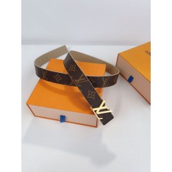 Qualità superiore replica Cintura reversibile LV LV con iniziali 30 mm M0646V Tela monogramma
