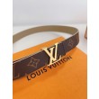 Qualità superiore replica Cintura reversibile LV LV con iniziali 30 mm M0646V Tela monogramma