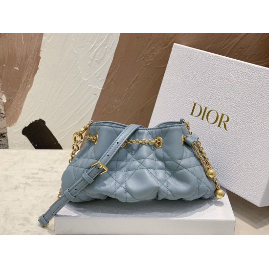 Miglior Prezzo Bora Pari all'originale replica Dior Ammi Piccola Macrocannage Blu Replica
