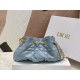Miglior Prezzo Bora Pari all'originale replica Dior Ammi Piccola Macrocannage Blu Replica