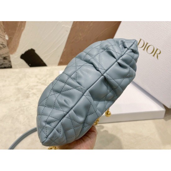 Miglior Prezzo Bora Pari all'originale replica Dior Ammi Piccola Macrocannage Blu Replica