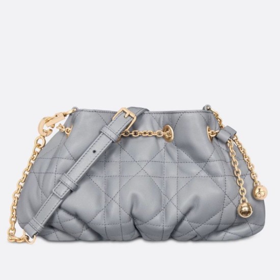 Miglior Prezzo Bora Pari all'originale replica Dior Ammi Piccola Macrocannage Blu Replica