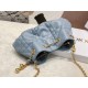 Miglior Prezzo Bora Pari all'originale replica Dior Ammi Piccola Macrocannage Blu Replica