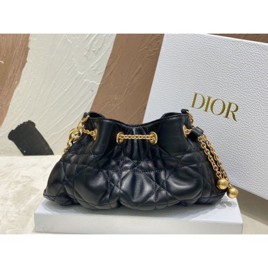 Miglior Prezzo Imitazioni borse griffate Dior Ammi piccola/media Macrocannage Nera Replica