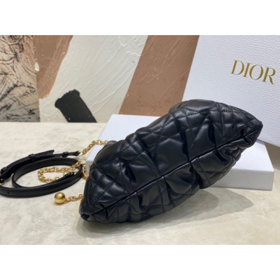 Miglior Prezzo Imitazioni borse griffate Dior Ammi piccola/media Macrocannage Nera Replica