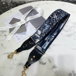 falso Tracolla Dior con anello in ricamo palme Dior blu