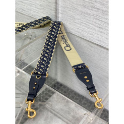 falso Tracolla Dior con Anello Ricamo Obliquo Blu