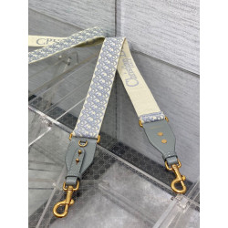 falso Tracolla Dior con Anello Ricamo Obliquo Grigio
